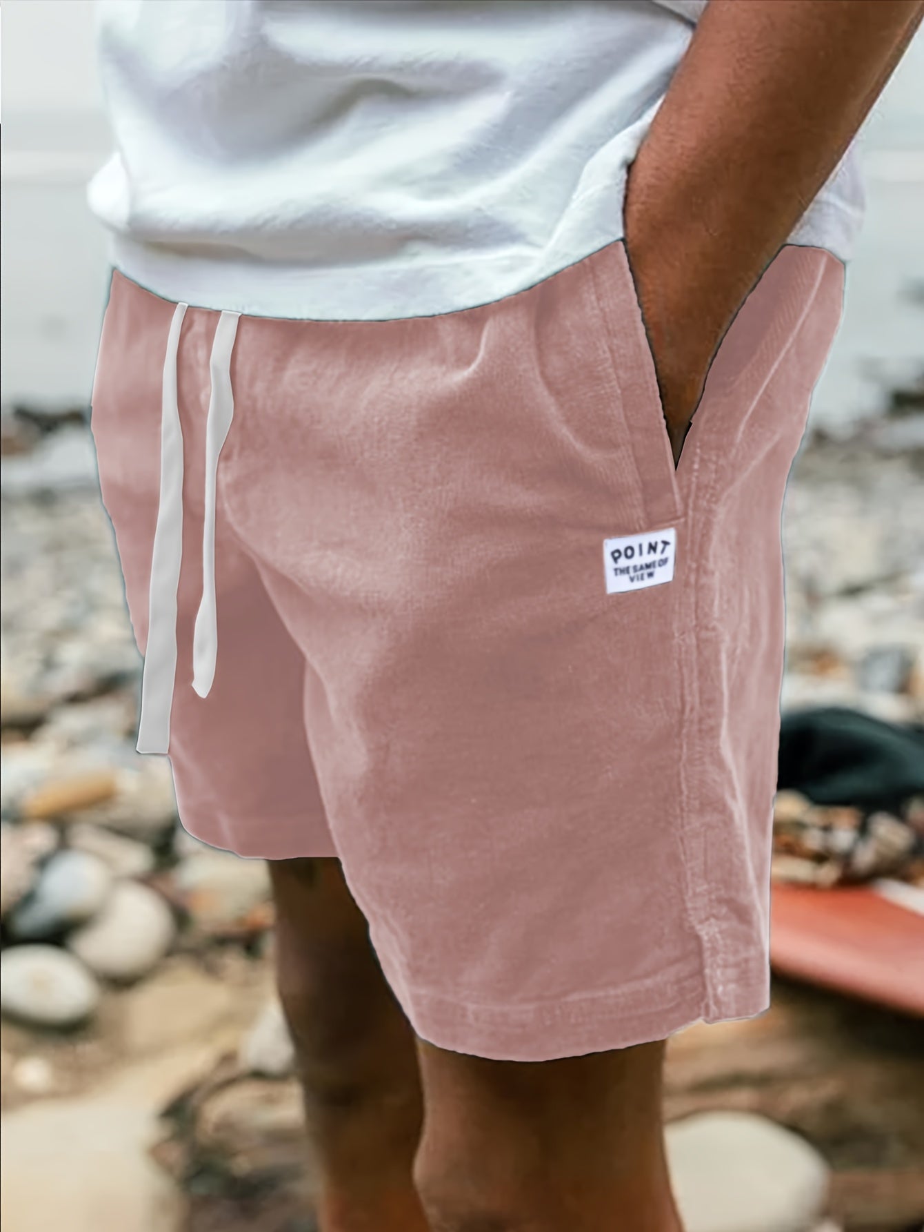 Men's Casual Fashion Corduroy Shorts With Pockets And Drawstring For Summer