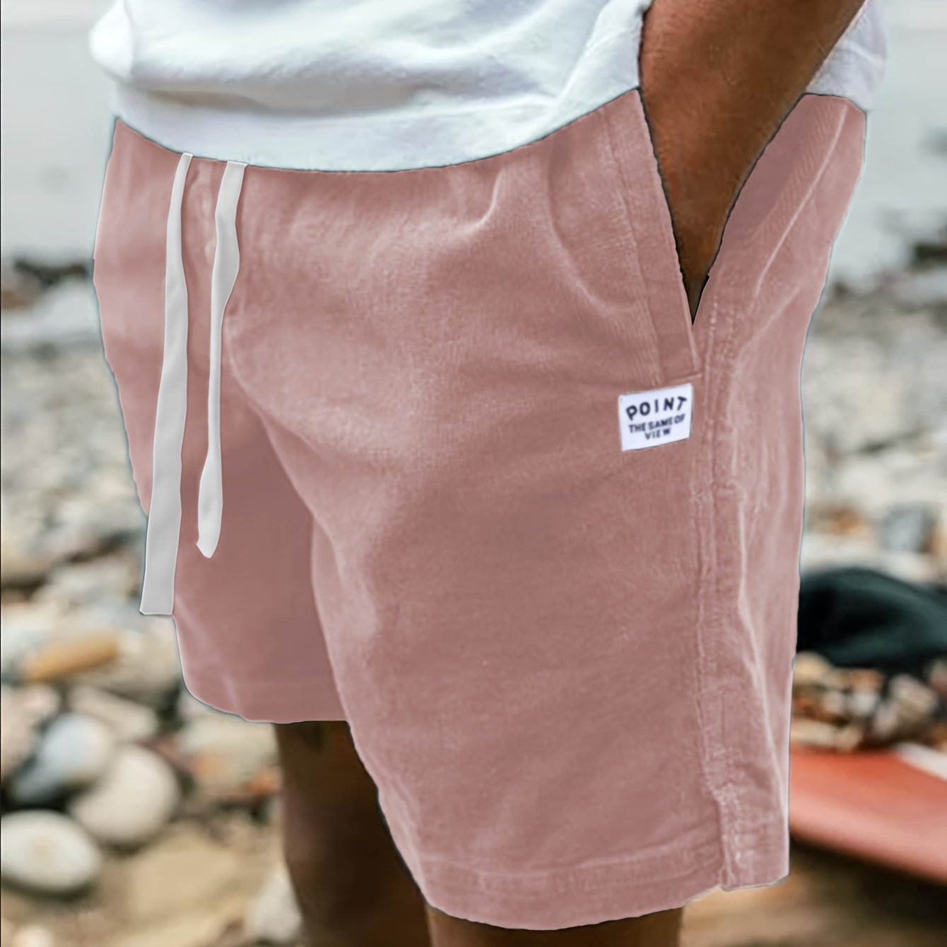Men's Casual Fashion Corduroy Shorts With Pockets And Drawstring For Summer