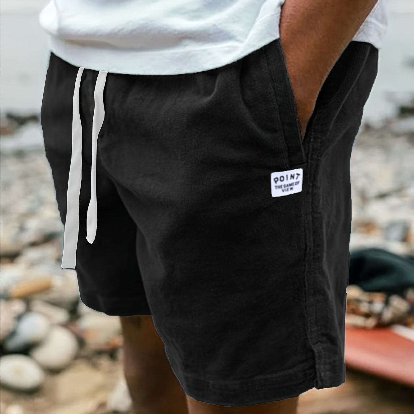 Men's Casual Fashion Corduroy Shorts With Pockets And Drawstring For Summer