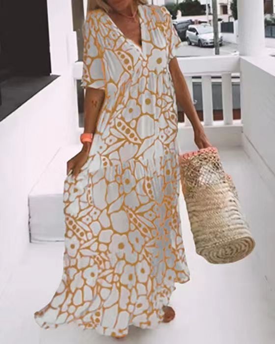 Juni™ | Ibiza-stil klänning med bohemiskt blomtryck