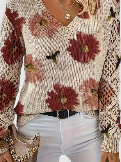 Aurélie | Pull élégant à motif floral