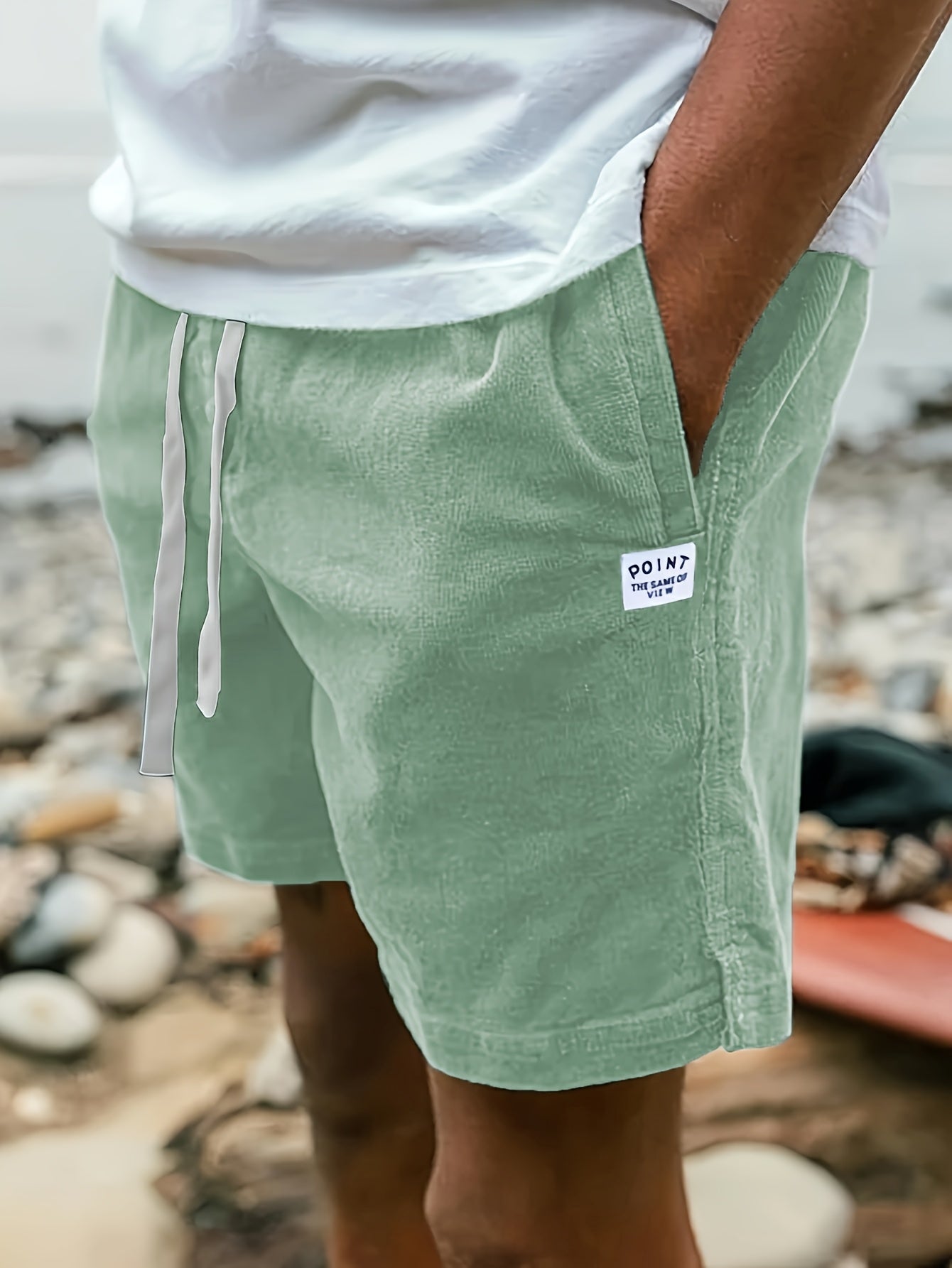 Men's Casual Fashion Corduroy Shorts With Pockets And Drawstring For Summer