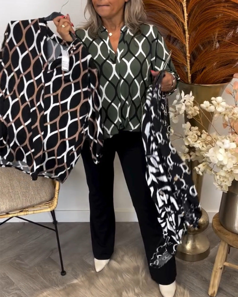 Noor – Blouse met Grafische Print