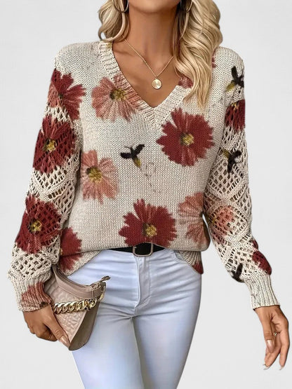 Aurélie | Pull élégant à motif floral