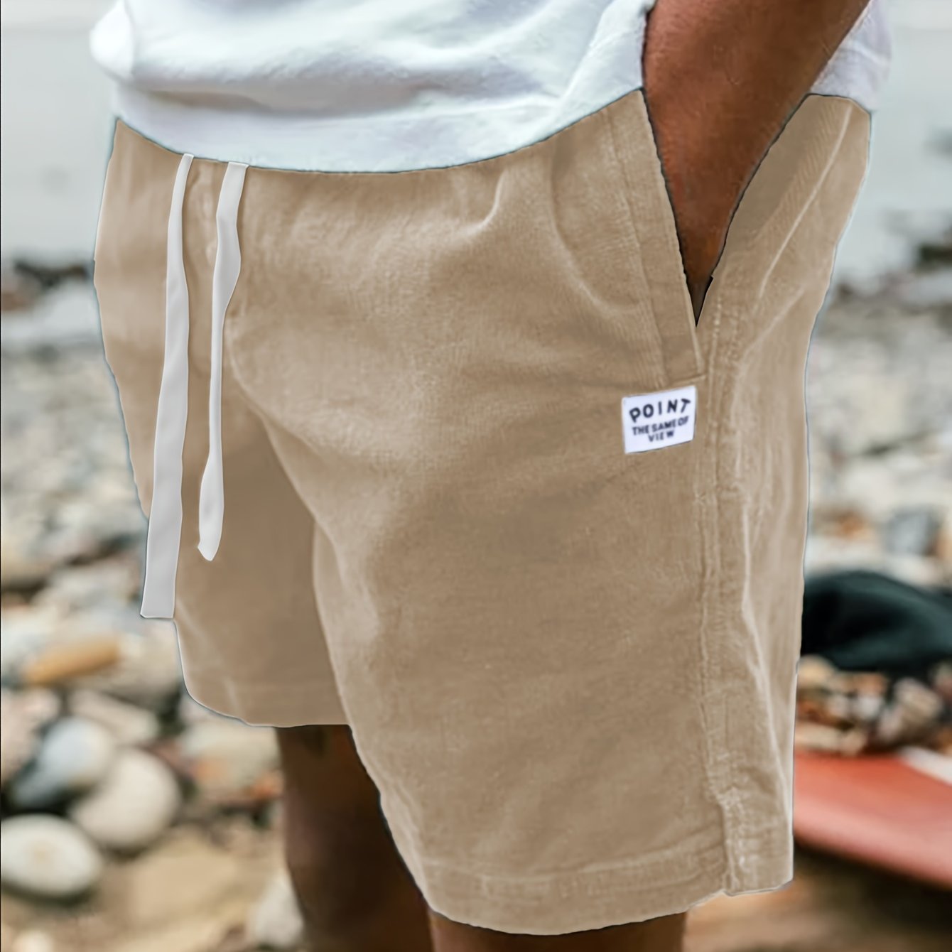Men's Casual Fashion Corduroy Shorts With Pockets And Drawstring For Summer