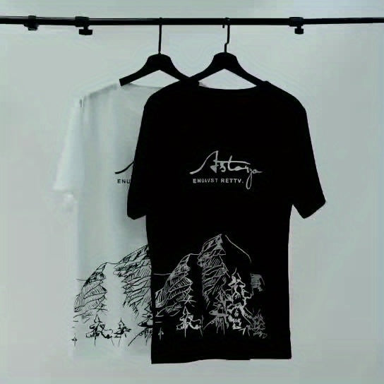 Men's 2pcs Outfits, Casual Crew Neck Short Sleeve T-shirt And Drawstring Shorts Set for Summer, Men's Clothing