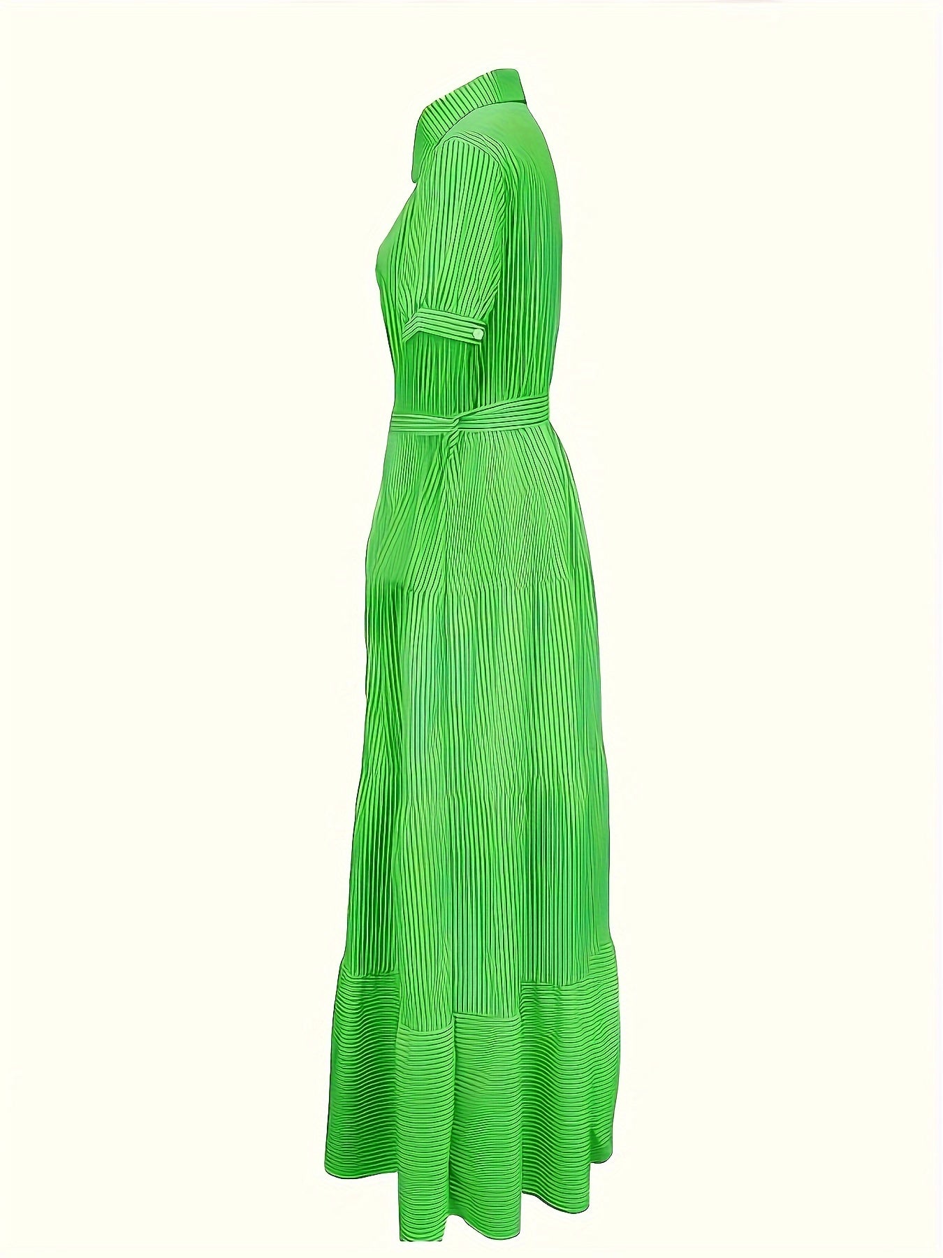 FD492 Summer New Fashion Striped Loose Mid-Length Dress with Short Sleeves