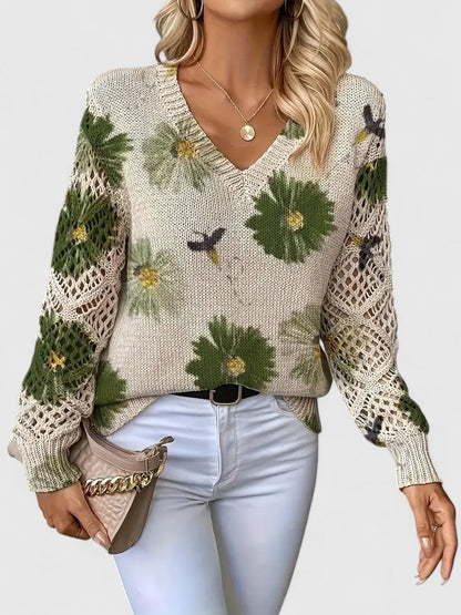 Aurélie | Pull élégant à motif floral