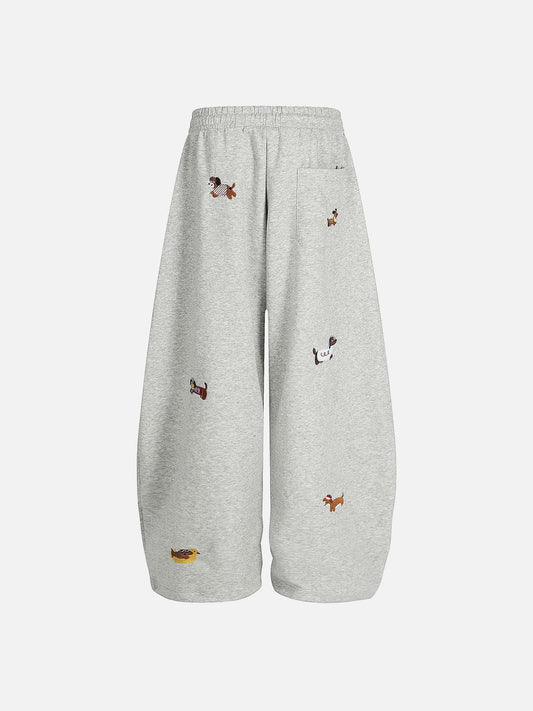 Aelfric Eden Embroidery Puppy Baggy Barrel Sweatpants