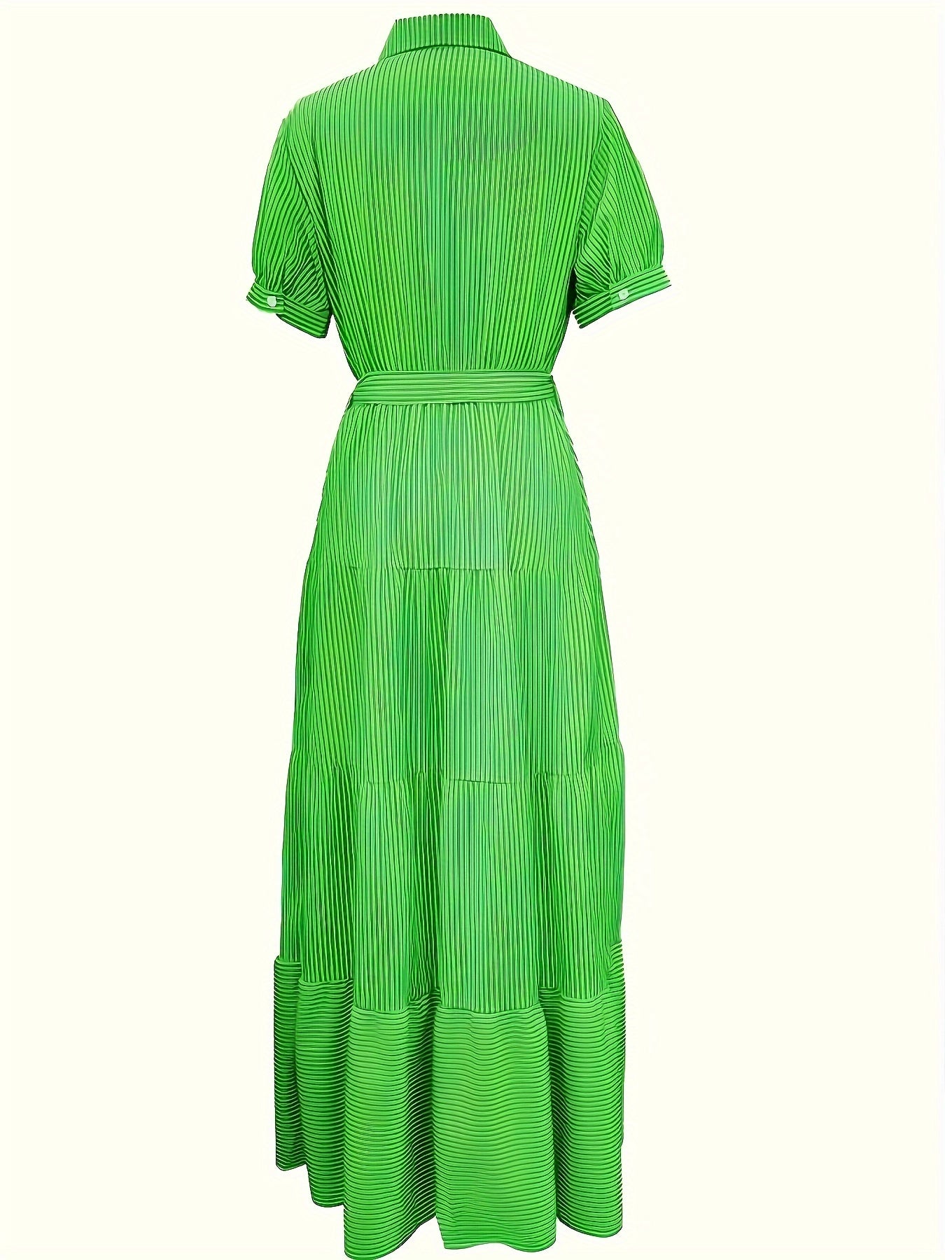 FD492 Summer New Fashion Striped Loose Mid-Length Dress with Short Sleeves