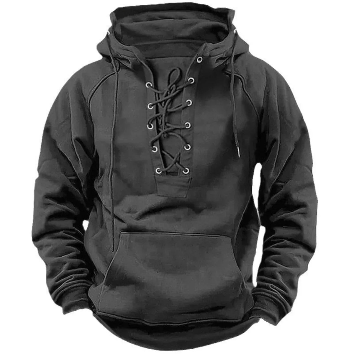 Pucuri™ – Sweat à capuche outdoor rétro à lacets, conçu pour l’automne et l’hiver
