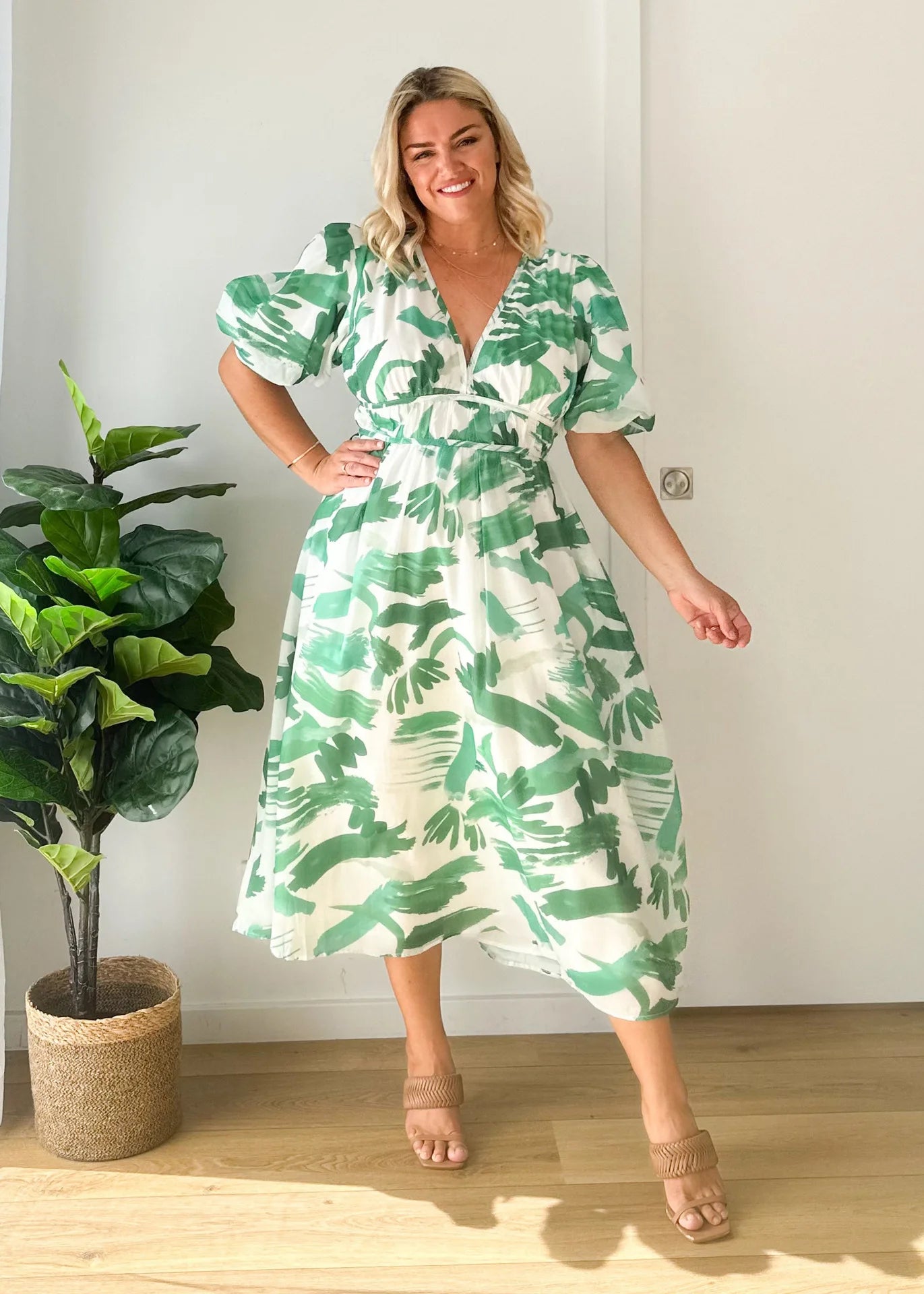 PUCURI™ Robes longues pour femmes, manches bouffantes