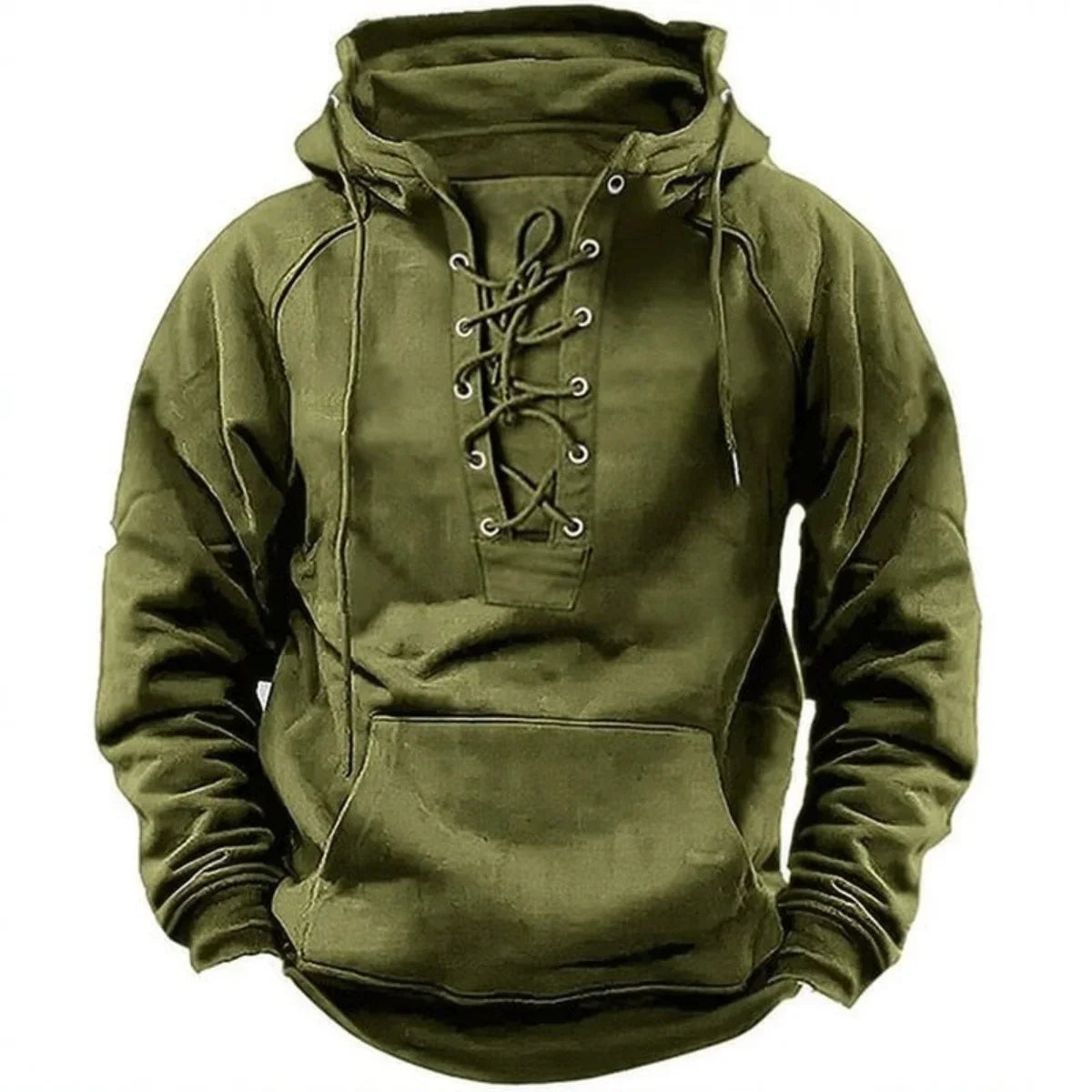 Pucuri™ – Sweat à capuche outdoor rétro à lacets, conçu pour l’automne et l’hiver