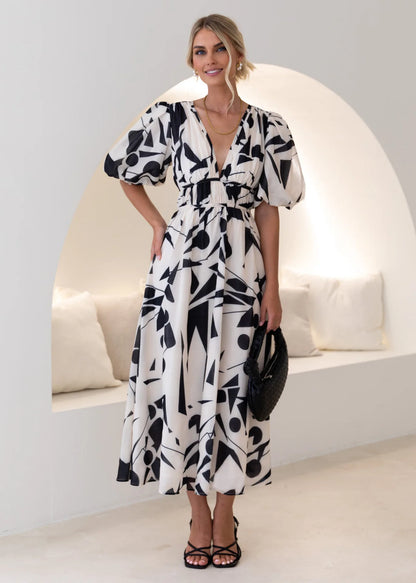 PUCURI™ Robes longues pour femmes, manches bouffantes