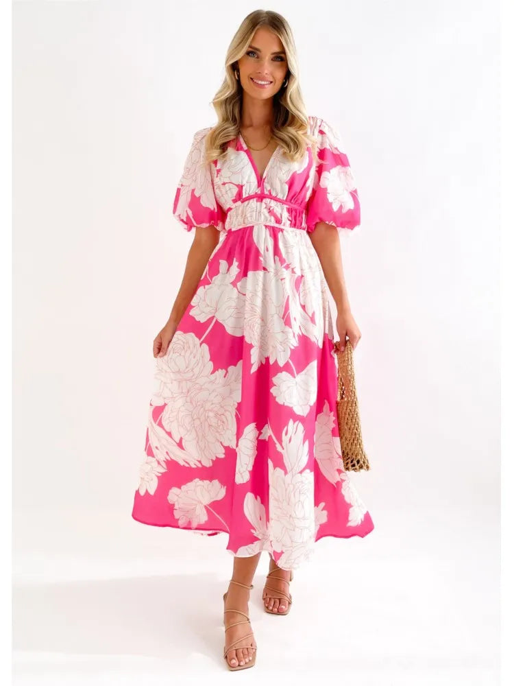 PUCURI™ Robes longues pour femmes, manches bouffantes