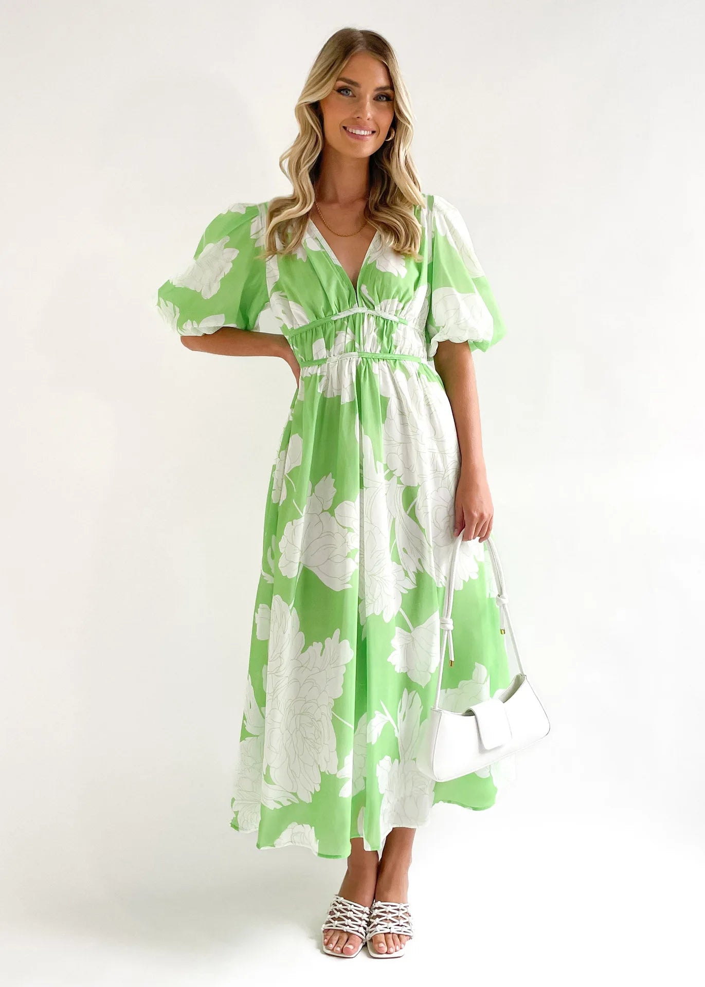 PUCURI™ Robes longues pour femmes, manches bouffantes