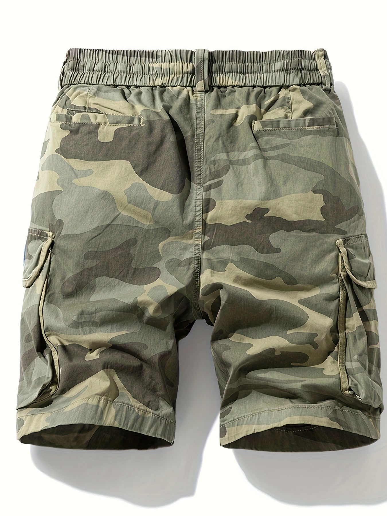Men's Camo Cargo Shorts with Multiple Pockets - Cotton Blend, Casual Outdoor & Hiking Wear