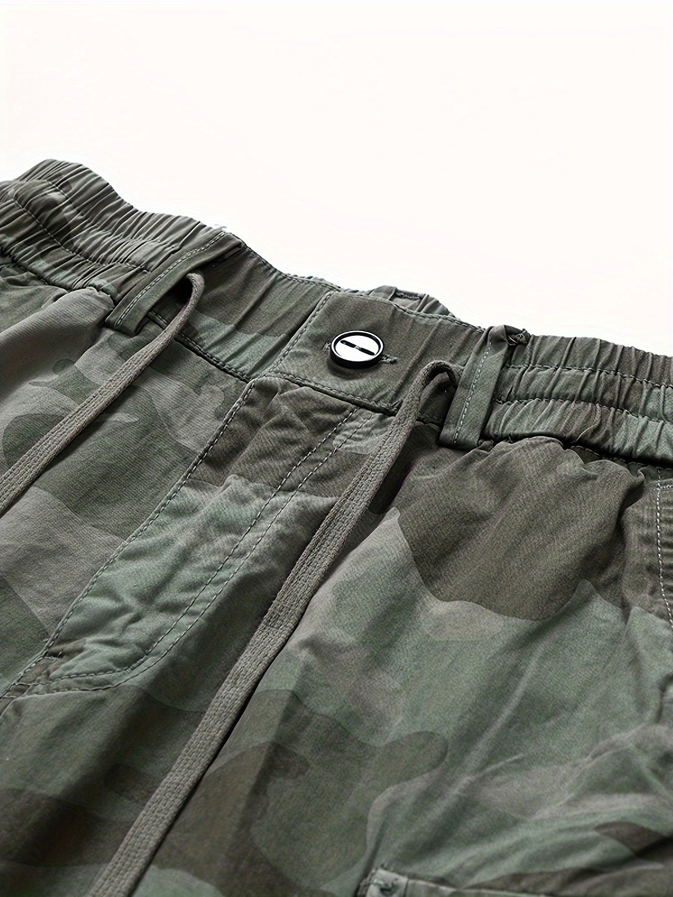 Men's Camo Cargo Shorts with Multiple Pockets - Cotton Blend, Casual Outdoor & Hiking Wear