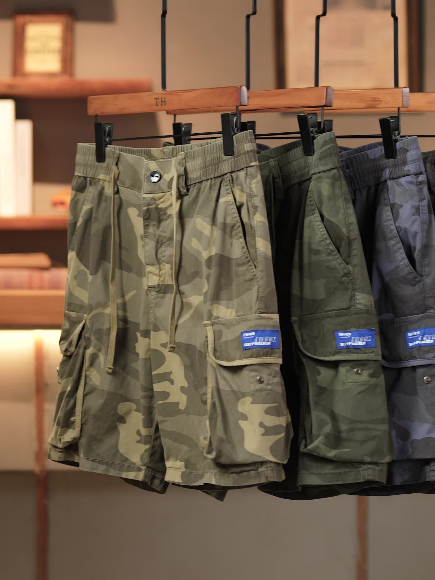 Men's Camo Cargo Shorts with Multiple Pockets - Cotton Blend, Casual Outdoor & Hiking Wear