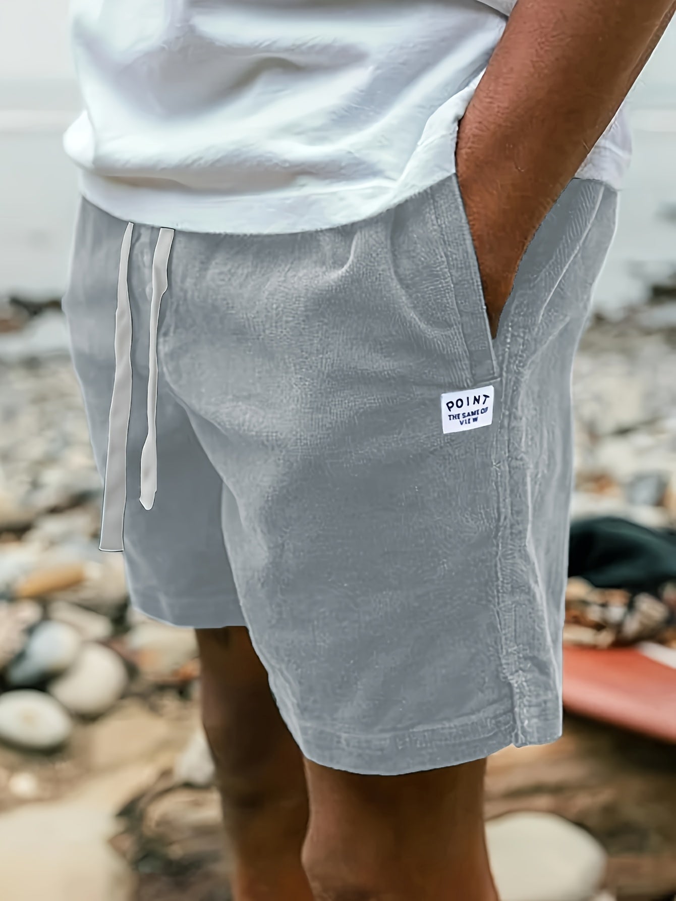 Men's Casual Fashion Corduroy Shorts With Pockets And Drawstring For Summer